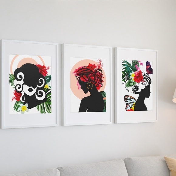 Modern Wall Art Print Tropical Girl Unframed - Picture 7 of 17